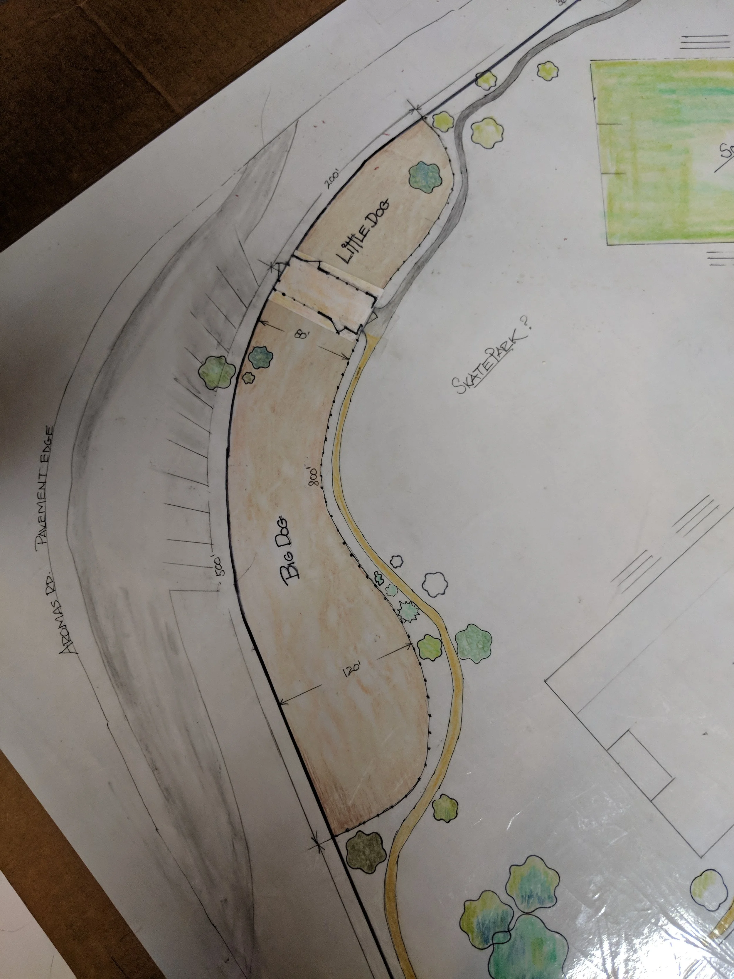 Initial drawing of the dog park